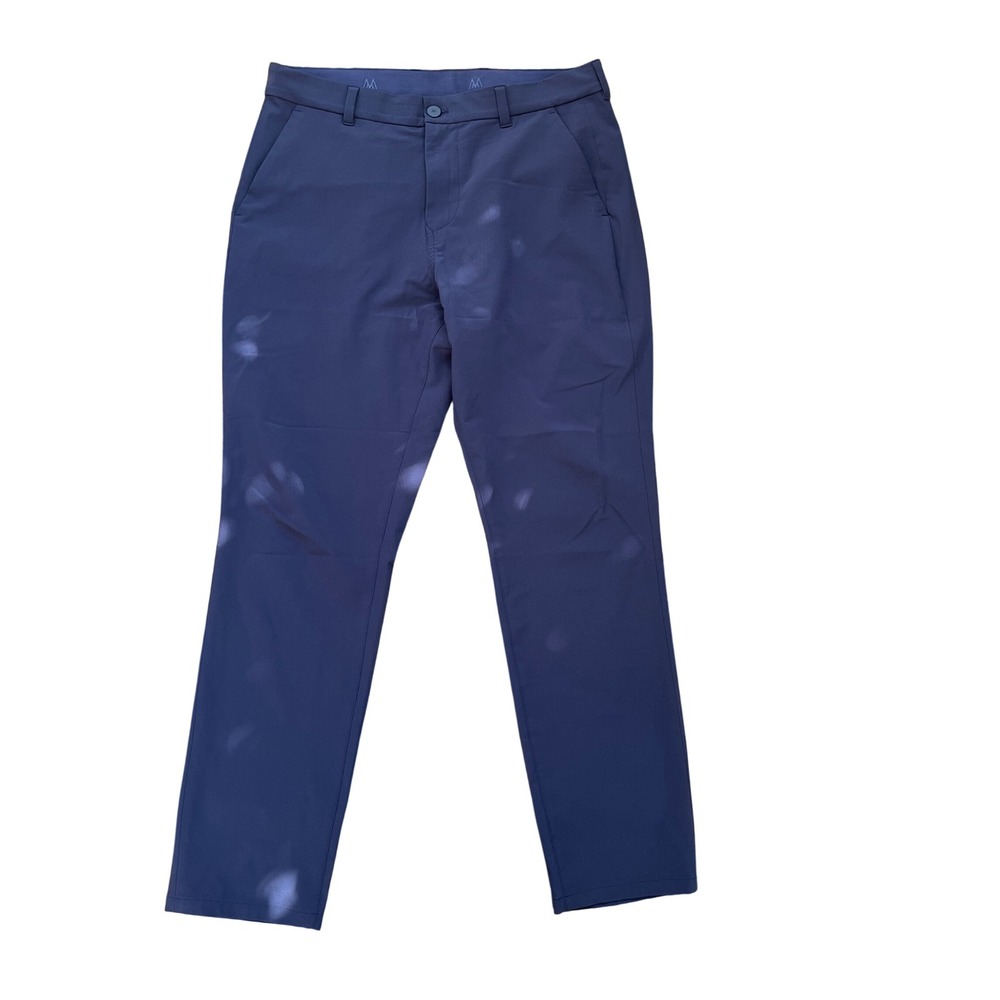 Mizzen+Main Helmsman Slim Dress Pants Mens 34x30 Navy Blue Stain